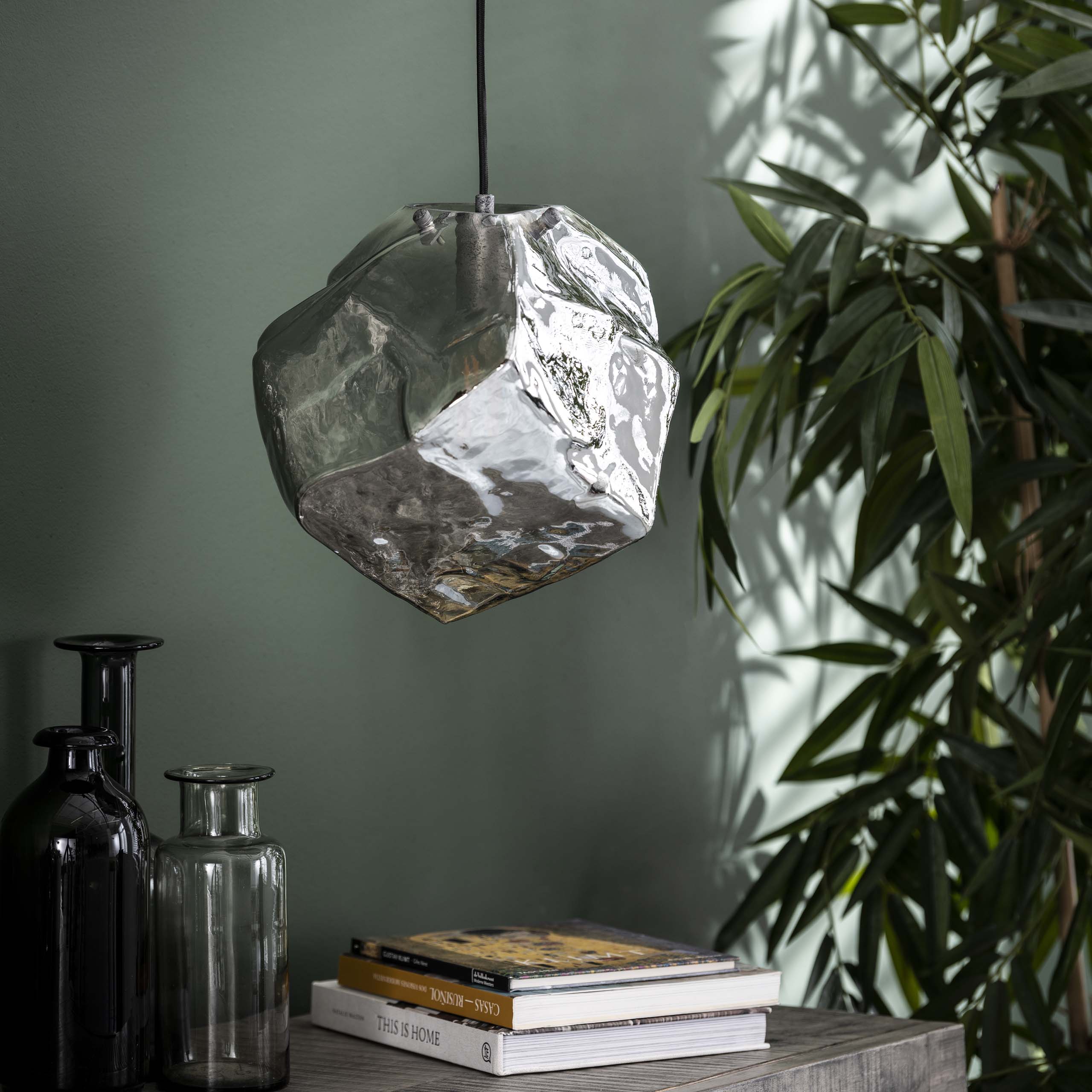 Hanglamp 1L rock chromed